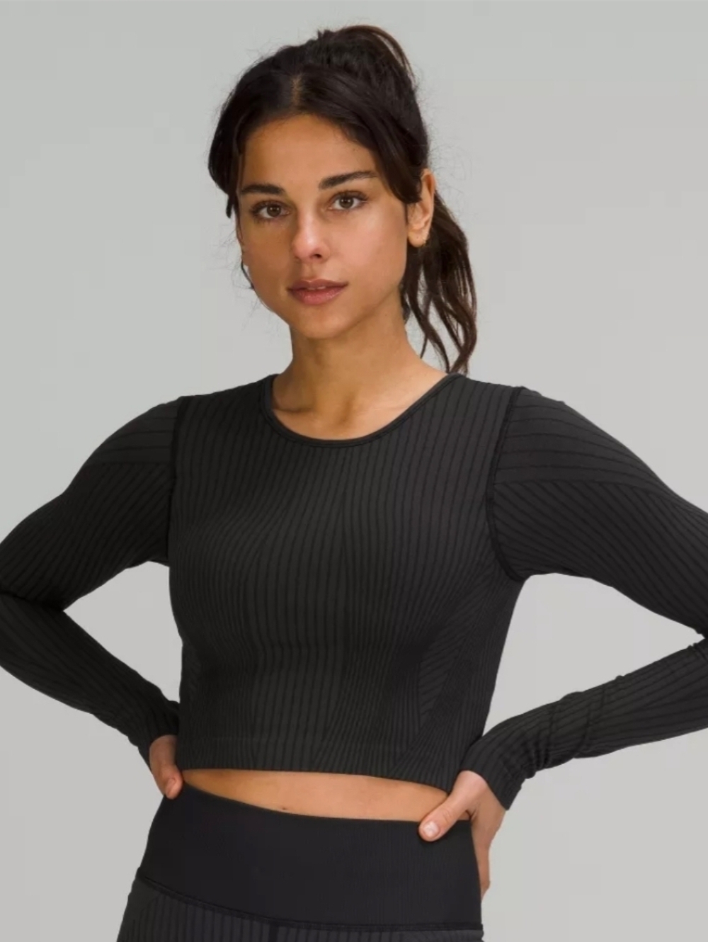 Lululemon Ebb to Street Long Sleeve Shirt, Size 8, Black